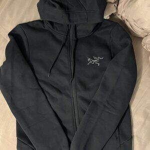 Arc'teryx Emblem Series Solid Color Zip-Up Fleece Hoodie Jacket for Men (Autumn)